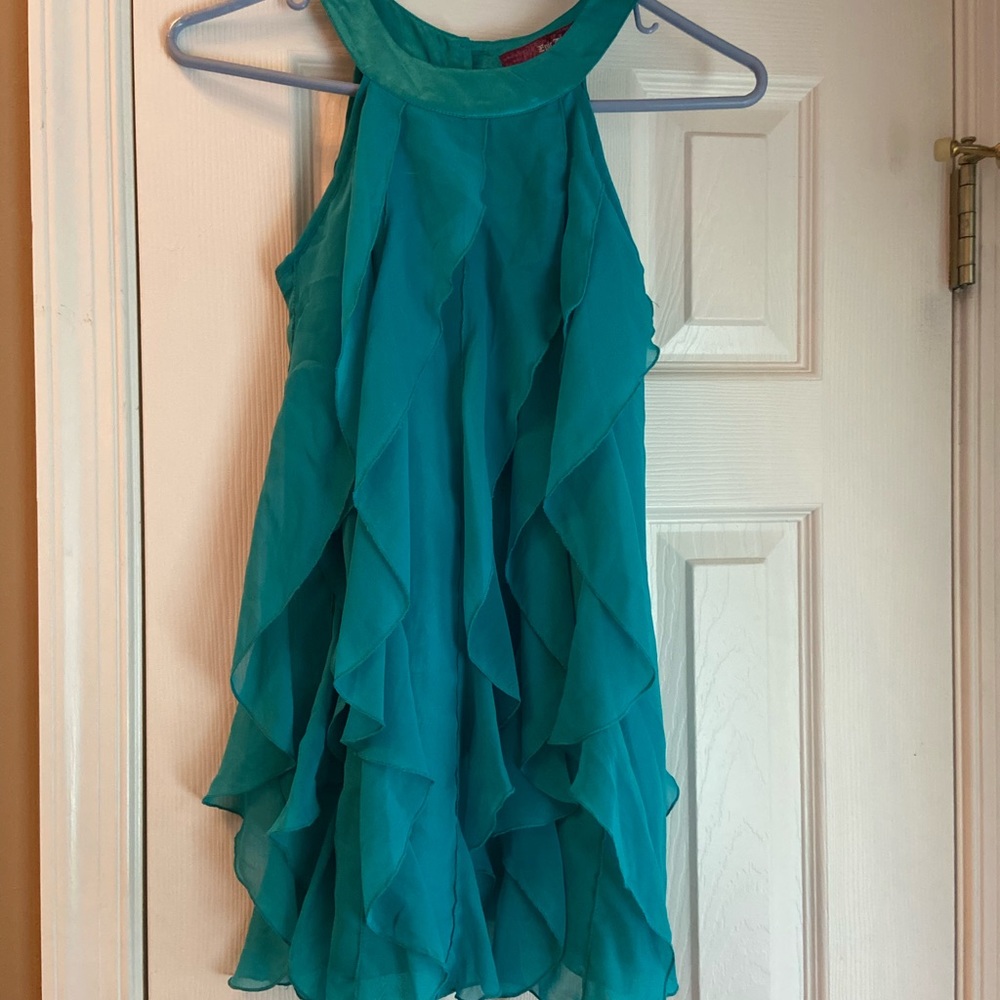 Epic Threads turquoise ruffle tank top size Large